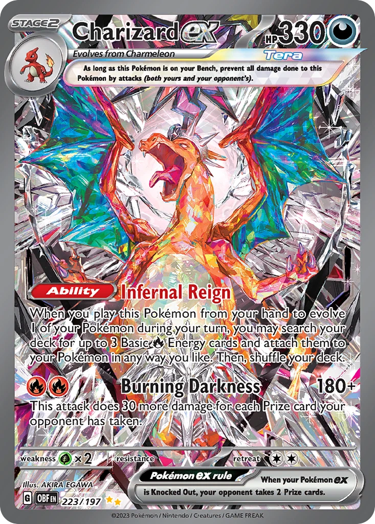 Charizard ex Pokémon Obsidian Flames 223 trading card